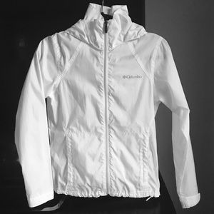 Columbia white sport rain jacket